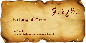 Falusy Áron névjegykártya