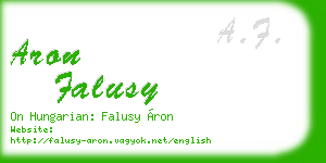 aron falusy business card